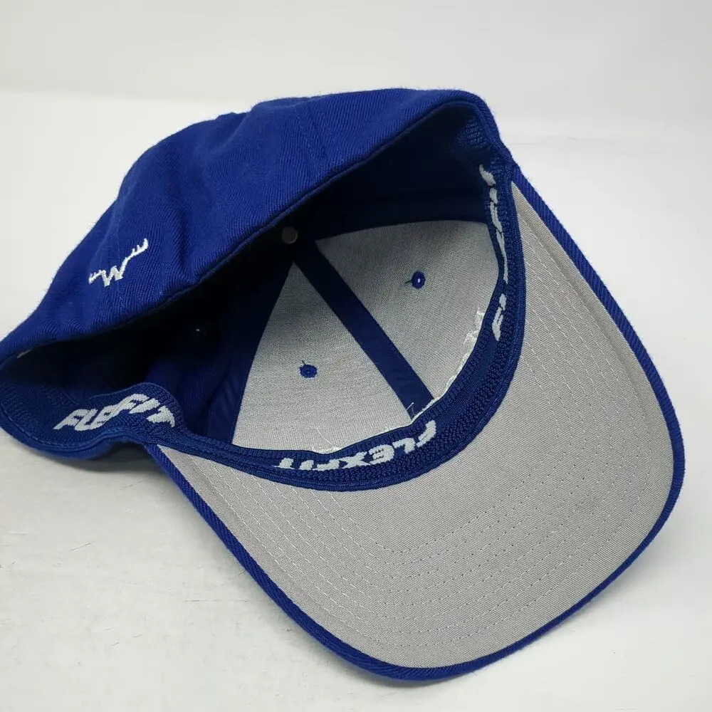 Flexfit Moosejaw Blue Baseball Cap One Size Embroidered Logo Outdoor Gear Hat